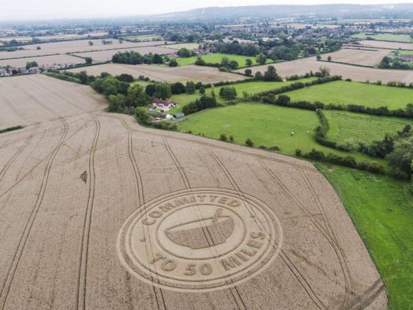 Farmer creates crop circle to raise importance of buying local